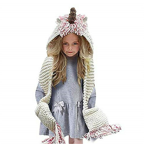 Details about  / Girls Kids Childrens Winter Unicorn//Heart Knitted Beanie Hat